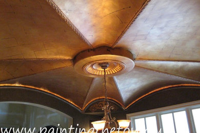 Inspiration for a mediterranean dining room remodel in Charlotte