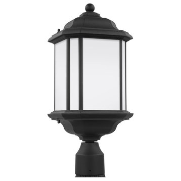Sea Gull Kent One Light Outdoor Post Lantern, Black