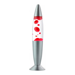 Lava Lamp Magma Light with Red Wax & Clear Liquid 36cm - Novelty Lighting
