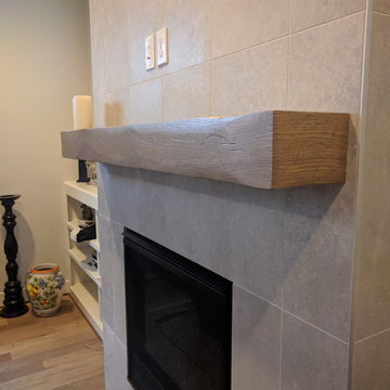 Rustic oak mantel