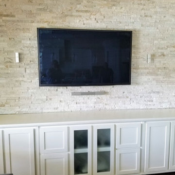 Stone Wall and Cabinets