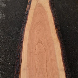 Live Edge Cherry Bench with Trestle Base - Dining Benches
