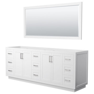 Wyndham Collection WCF2929-84D-CX-M70 Miranda 84" Double - White / Brushed