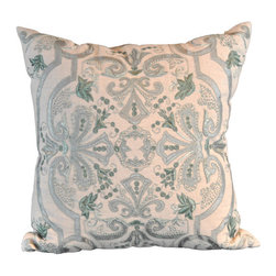 Flax Pillow with Blue Embroidery - Products