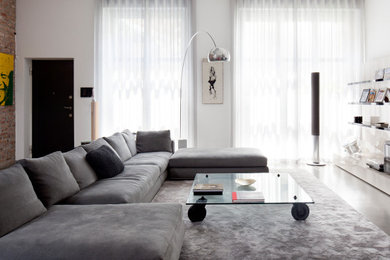 Ispirazione per un soggiorno design aperto con sala formale