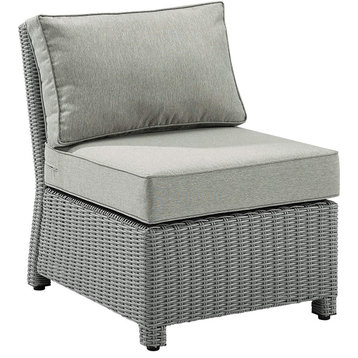 Bradenton Outdoor Wicker Sectional Center Chair Gray/Gray