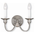 Livex Lighting - Livex Lighting 5142-91 Cranford - 2 Light Wall Sconce in Cranford Style - 13 Inc - Beautiful squared arms in a brushed nickel finishCranford 2 Light Wal Brushed NickelUL: Suitable for damp locations Energy Star Qualified: n/a ADA Certified: n/a  *Number of Lights: 2-*Wattage:60w Candelabra Base bulb(s) *Bulb Included:No *Bulb Type:Candelabra Base *Finish Type:Brushed Nickel