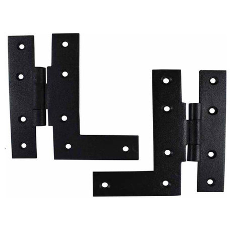 Pair Offset H-L Cabinet Hinge Wrought Iron 4 1/2" H Renovators Supply
