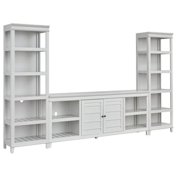 Reagan Entertainment Wall Unit With 80" Media Console for TV, Dove Gray