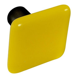 CKP - Art Glass Knob, Sunflower Yellow, Oil-Rubbed Bronze Base - Cabinet And Drawer Knobs
