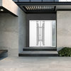 Exterior Prehung Metal Double Doors Deux 1713 WhiteFrosted Glass /Black |Left