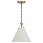 Crystorama - Xavier 1 Light Pendant, Vibrant Gold - The functional and fashionable Xavier chandelier is versatile enough to fit into any interior. Stylish, modern and minimal, the light features a two-toned tapered metal shade and maximizes the design's versatility by shipping with both white and black metal shades. The Xavier lighting collection offers a livable look that is chic, stylish and understated in just the right way.