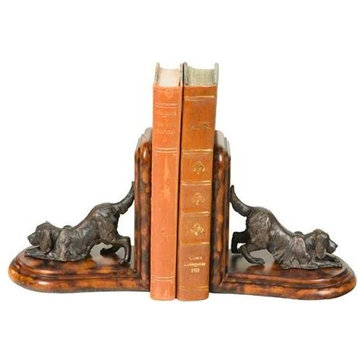 Bookends Bookend TRADITIONAL Lodge Dog Kneeling English Setter Resin