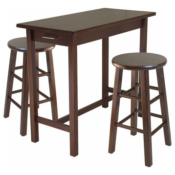 Sally 3-Piece Breakfast Table Set With 2 Square Leg Stools