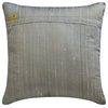 Gold & Grey Silk Color Block Patchwork 12"x12" Pillow Cover - Splendour Gold