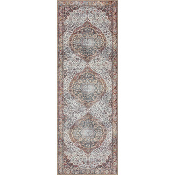 Durable Printed Wynter Area Rug by Loloi, Red/Multi, 2'-6" X 9'-6"