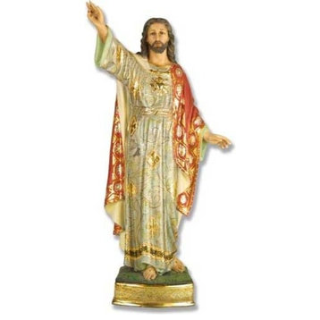 Glorious Jesus Red Robe Religious Sculpture