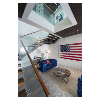 Los Tilos Hollywood Hills luxury home modern staircase inside open ...