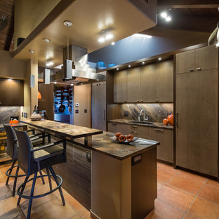 75 Beautiful Terra Cotta Tile Home Bar With Flat Panel Cabinets Pictures Ideas October 2020 Houzz