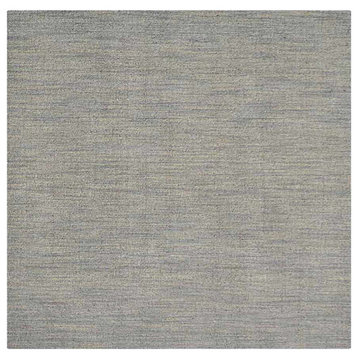 Hand Knotted Loom Wool Area Rug Solid Light Blue, [Square] 10'x10'