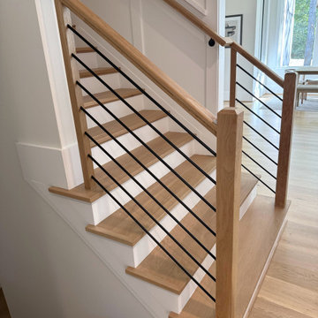 Project #140 | White Oak Staircase with Horizontal Bar Rail