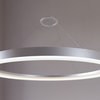 Corona LED Ring Pendant With Frosted Shade, Bright Satin Aluminum, 16"