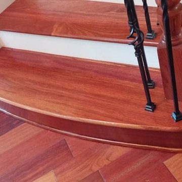 Curved Brazilian Cherry Staircase