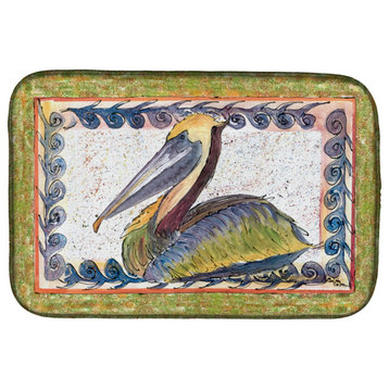 Caroline's Treasures Pelican Dish Drying Mat, 14"x21", Multicolor