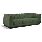 Meridian Furniture - Quinn Chenille Upholstered 3-Piece Modular Sofa, Green - The Quinn Modular Sofa is a stunning piece crafted in a rich and luxurious green chenille fabric. Its awe-inspiring design and exceptional quality make it a perfect addition to any space, whether it's a living room, bedroom, or office. The sofa's plush cushioning and sturdy frame provide both comfort and durability, ensuring that it will be a favorite for years to come. Whether you're looking for a statement piece or simply a comfortable seating option, the Quinn sofa is an excellent choice.