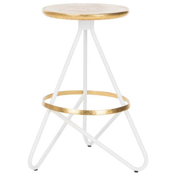 Safavieh Galexia 24" Counter Stool in Gold and White