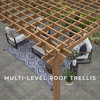 Outdoor Pergola, Cedar Wood Frame With Electrical & USB Outlets, 16ft X 12ft
