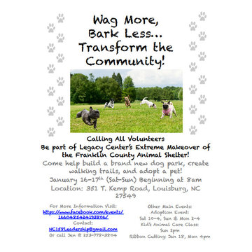 Volunteer work,New dog Park Franklin County Shelter