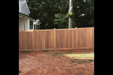 Golden Oak Vinyl Privacy Fence