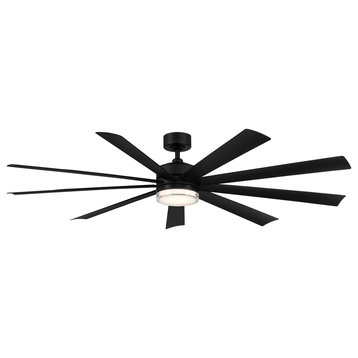 Wynd XL Indoor/Outdoor Smart Ceiling Fan, 72", Matte Black, 2700K Light Kit