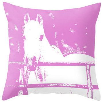 White Horse Pillow Cover, 20x20