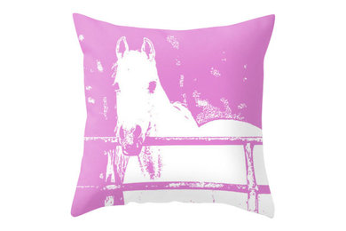 White Horse Pillow Cover, 16x16