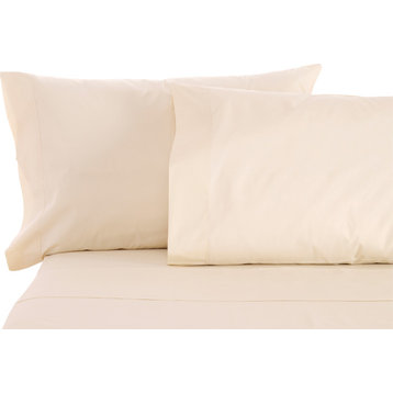 Sleep & Beyond Organic Cotton Sheet Set, King, Up to 18", Ivory