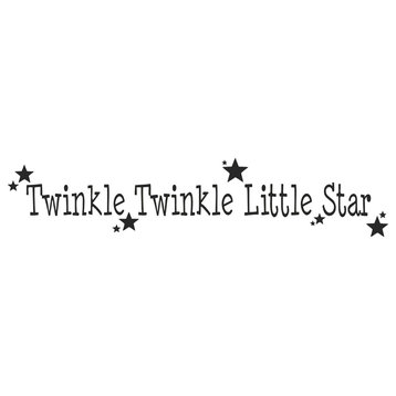 Decal Wall Sticker Twinkle Twinkle Little Star Quote, Black