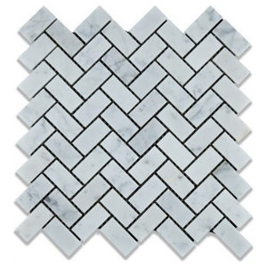 Genuine Carrara White Marble Mosaic Tile Chip Size 1X2 Herringbone 12X11X3//8 Lot of 50 Sheets Polished CWMM1CRO