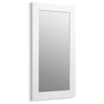 Kohler Poplin/Marabou Framed Mirror, Linen White