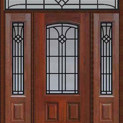 Prehung Sidelites-Transom Door 80 Fiberglass Cantania Arch Lite - Front Doors