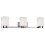 Forte - Forte 5146-03-55 Mona, 3 Light Bath Vanity, Brushed Nickel/Satin Nickel - The Mona transitional vanity comes in brushed nickMona 3 Light Bath Va Brushed Nickel Satin *UL Approved: YES Energy Star Qualified: n/a ADA Certified: n/a  *Number of Lights: 3-*Wattage:75w Medium Base bulb(s) *Bulb Included:No *Bulb Type:Medium Base *Finish Type:Brushed Nickel