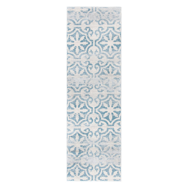 Safavieh Isabella Collection ISA956 Rug, Turquoise/Ivory, 2'2