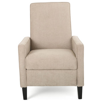 GDF Studio Lindqvist Beige Fabric Slim Recliner Chair