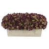 Artificial Plum/Sage Hydrangea in White-Washed Wood Ledge