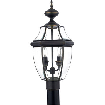 Quoizel NY9042Z Two Light Outdoor Post Mount, Medici Bronze Finish