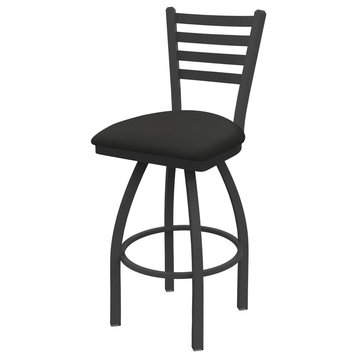 410 Jackie 36 Swivel Bar Stool with Pewter Finish and Canter Iron Seat