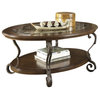 Ashley Furniture Nestor Oval Coffee Table in Medium Brown