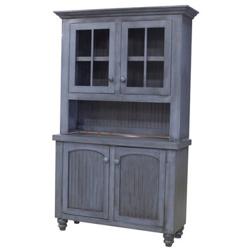 Eagle Furniture, 52" Modern Country Hutch and Buffet, Smokey Blue, With Hutch
