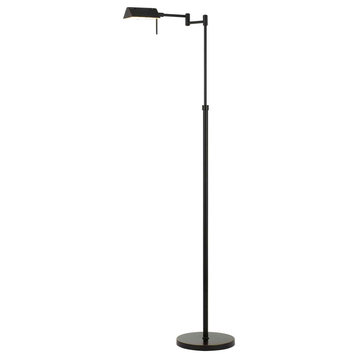 Clemson LED Swing Arm Floor Lamp In Dark Bronze